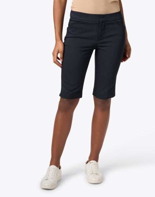 Navy Heather Premier Stretchable Cotton Shorts for All - Day Comfort