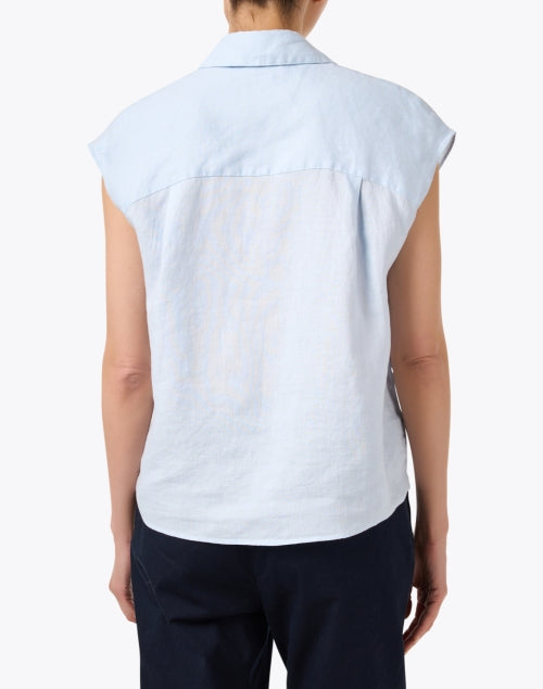 Vince Women's Light Blue Casual Linen Blouse for Any Occasion