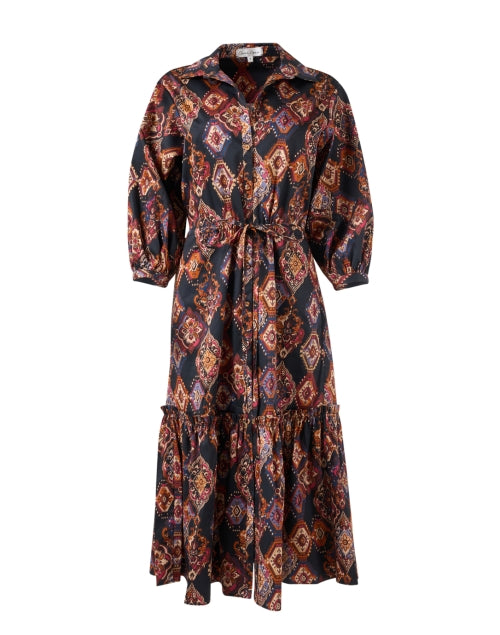 Stylish Hutton Cotton Shirt Dress with Multiple Vibrant Prints