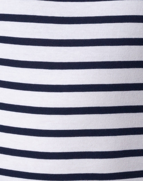 Stylish Pleneuf White and Navy Blue Striped Cotton Women's Top for Beach and Everyday Wear