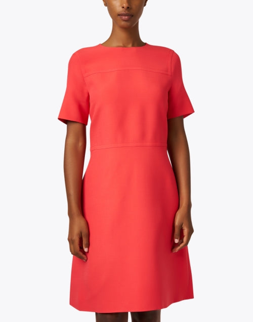 Stunning Poppy Red Wool-Silk Blend Sheath Dress for Women