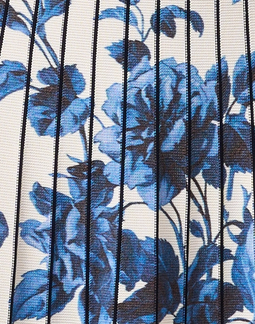 Stylish Tavira Blue and White Floral Printed Midi Skirt for Women
