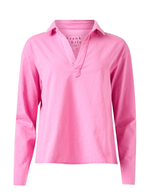 Patrick Vibrant Pink Lemonade Popover Henley Casual Top