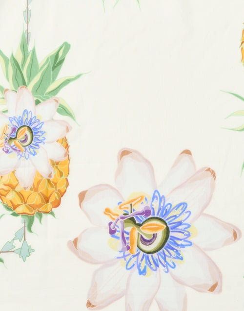 Hawn Branded Multi - Colored Pineapple Print Cotton and Silk Fashion Scarf