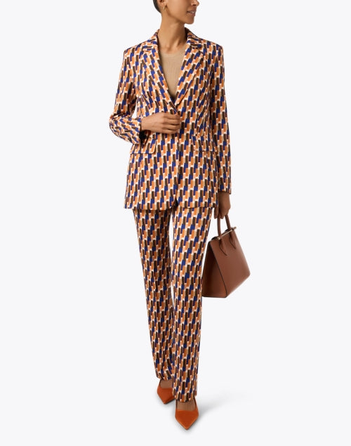 Marc Cain's Stylish Multi - Geometric Print Pull - On Pants in Trendy Hues