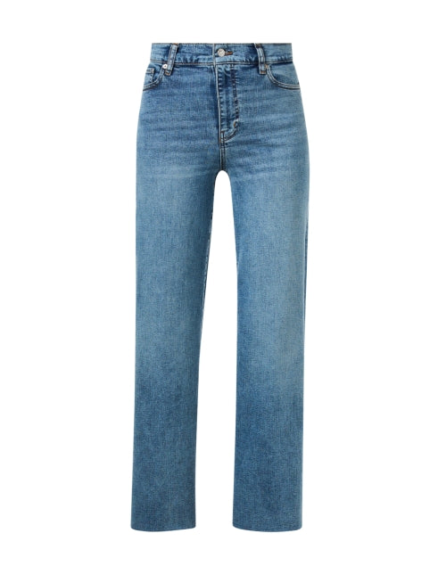 Frame's Medium Wash Ultra Wide Leg Stretch Denim Le Slim Palazzo Jeans for a Trendy Look