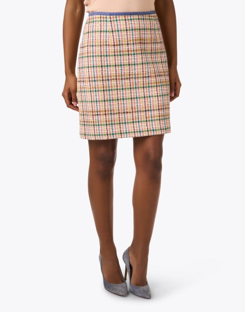Stylish Women's Marguerite Multi - colored Tweed and Denim Mini Skirt