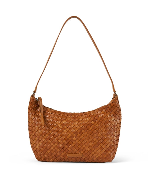 Stylish Brown Woven Leather Etta Shoulder Bag for Fashionable Look