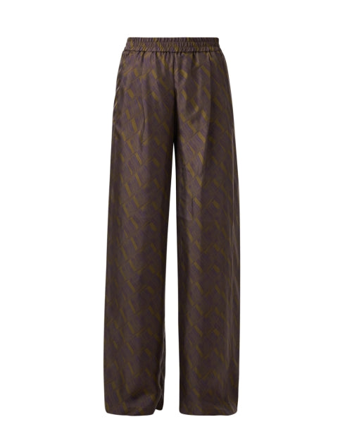 Silk Multi - Patterned Wide - Leg Women's Dress Pants