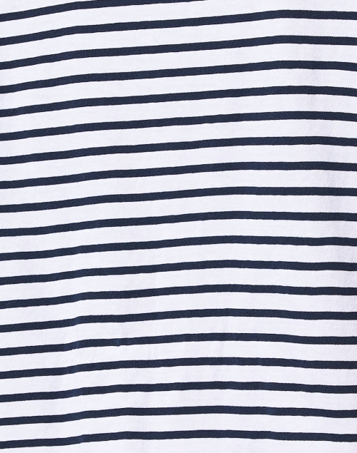 Frank & Eileen Patrick Style Navy and White Striped Popover Henley Casual Top for Everyday Wear