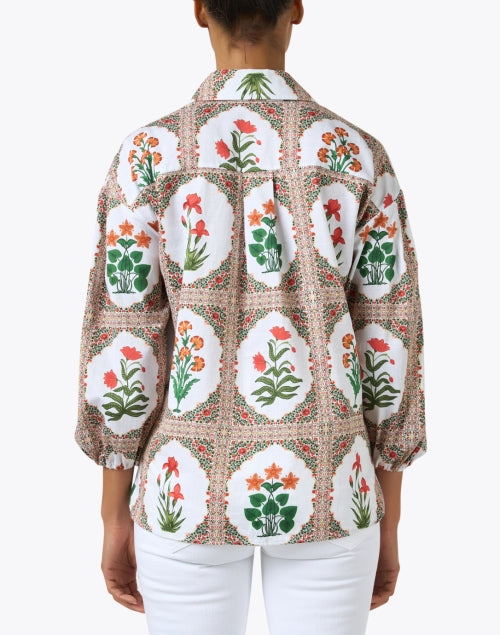 Stylish Manga Floral Print Button-Front Women's Blouse