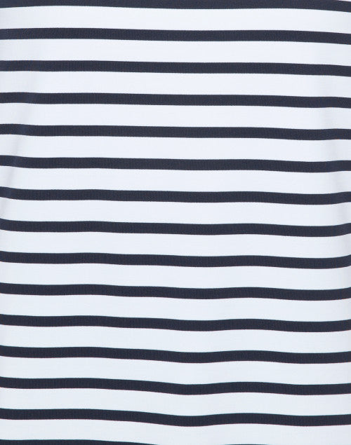 Stylish White and Navy Striped Shirt with UV Protection