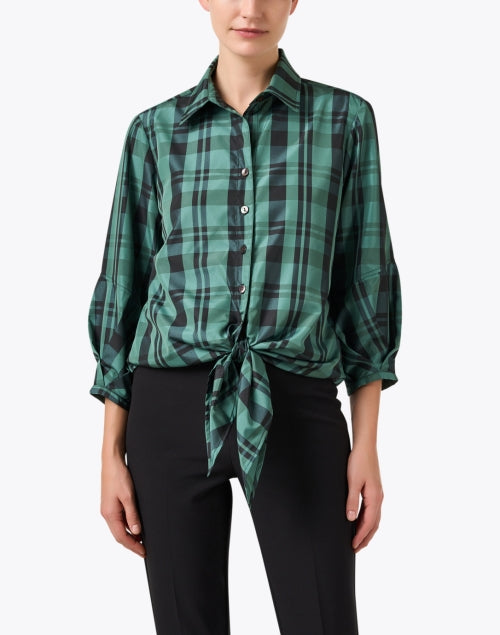 Emmy Women's Green Plaid Holiday Shirt Top