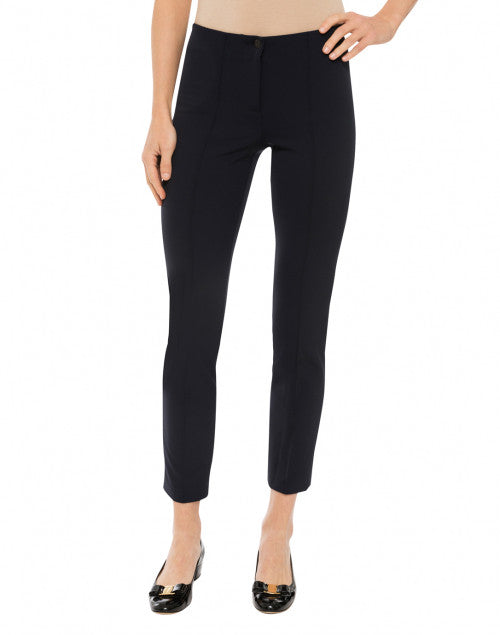 Navy Blue Technological Stretchable Trousers by Ros - Ideal for All - Day Wear