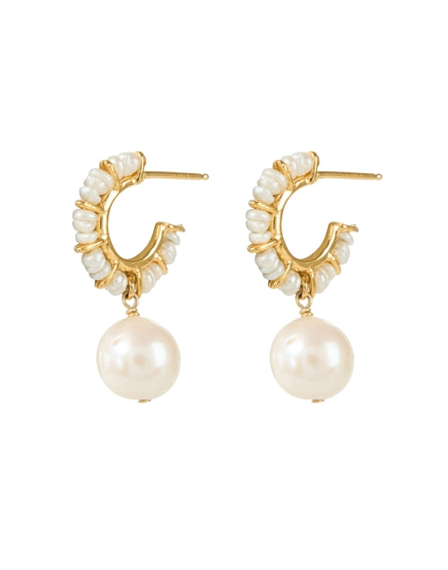 Exquisite Gold and Lustrous Pearl Hoop Earrings for Fashionable Women