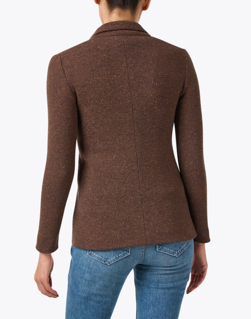 Soft Wool-Silk Blend Red Reflex Knitted Classic Blazer