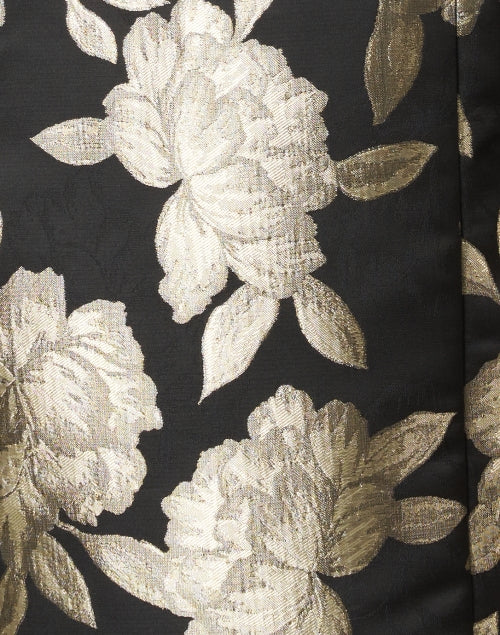 Stunning Rita Black and Gold Floral Embroidered Silk Women's Jacket for Fashionable Occasions