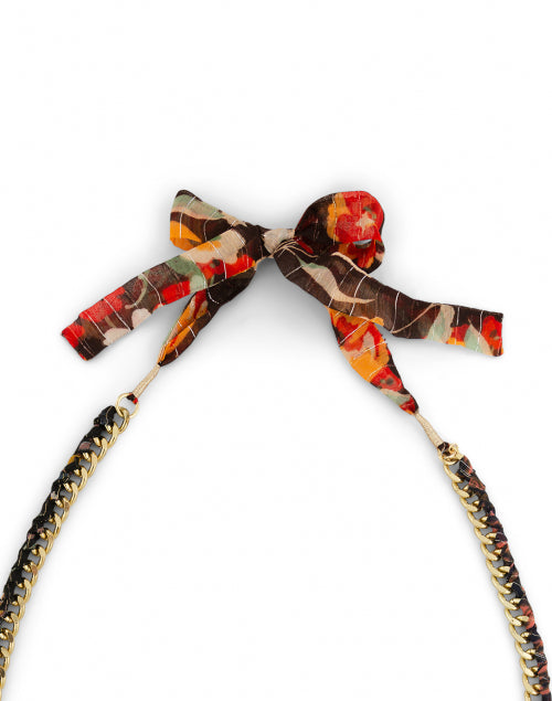 Fashionable Curb-Style Floral Printed Chain Necklace for Women