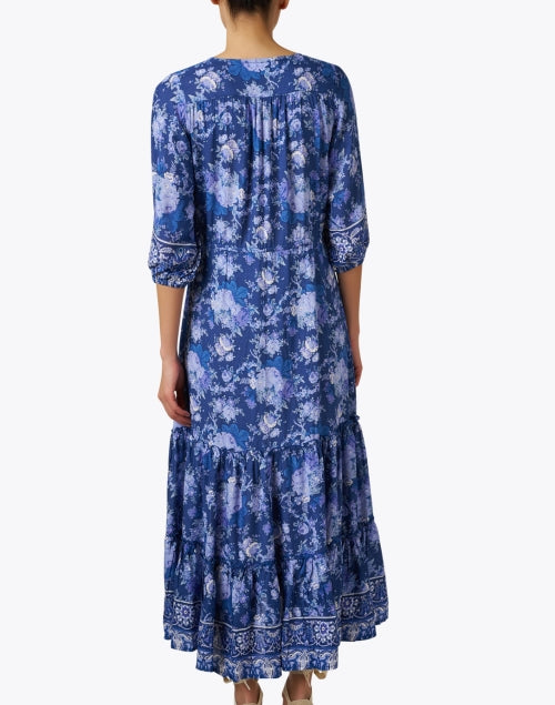 Carrie Women's Blue Printed Mid-Length Fashion Dress by Walker & Wade