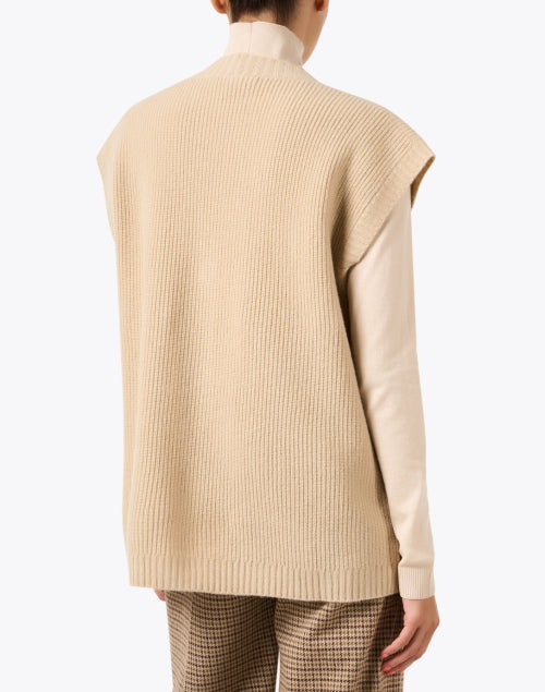 Pesco Beige Wool Waistcoat-style Sweater for a Stylish Layered Look