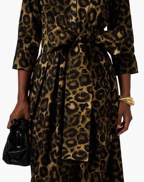 Audrey Stretch Cotton Dress with Stunning Leopard Print