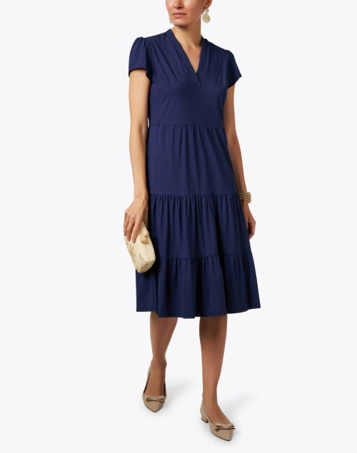 Stylish Navy Tiered Libby Midi Dress for Effortless Fashion