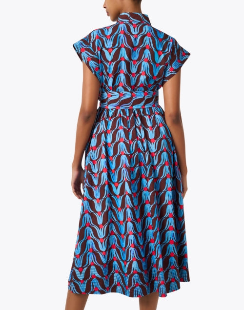 Multicolored Tulip Patterned Women's Shirt Dress