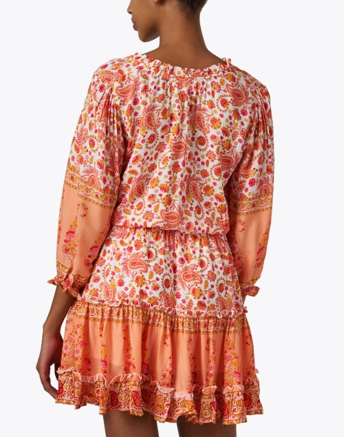 Stylish Ibiza Orange Floral Multi - Print Women's Summer Dress