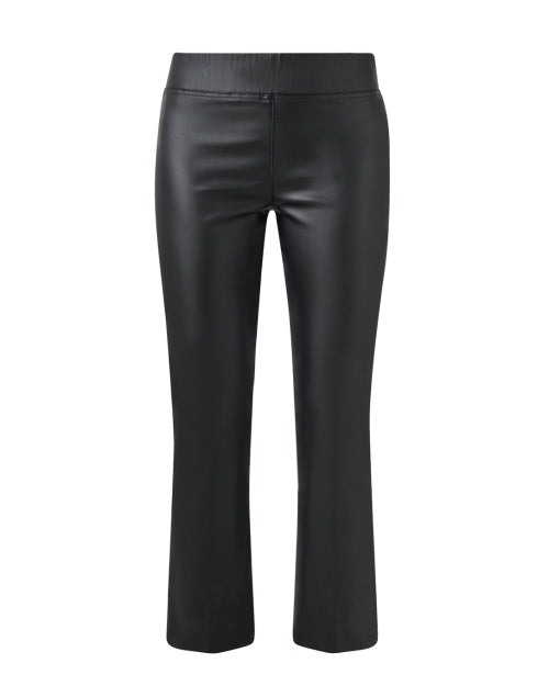 Elliot Lauren Black Coated Stretchable Cropped Bootcut Pull - on Pants