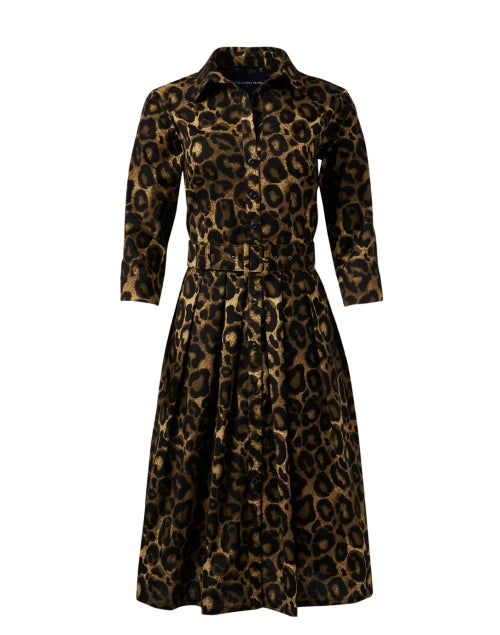 Audrey Stretch Cotton Dress with Stunning Leopard Print