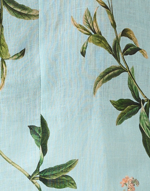 Stylish Suella Linen Jacket with Colorful Blue Print Design