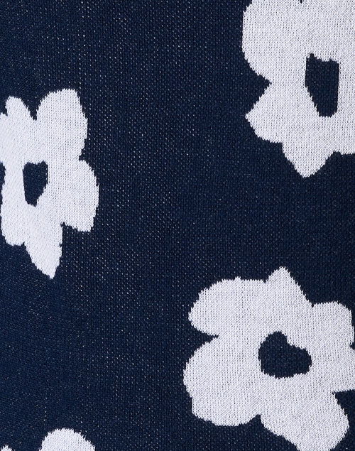 Stylish Navy and White Floral Soft Pima Cotton Sweater for Everyday Wear