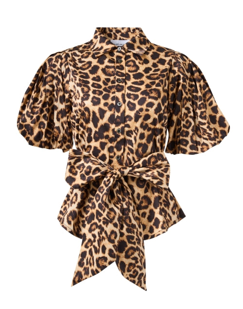 Chloe Kristyn's Chic Gia Cotton Blouse with Leopard Print