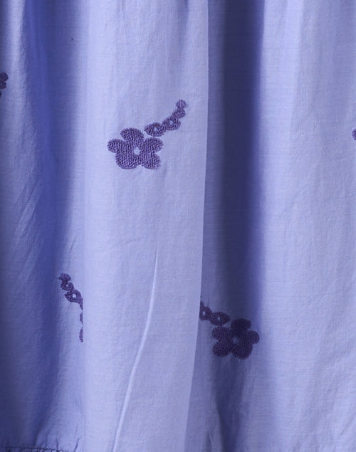Stylish Paola Purple Floral Embroidered Tiered Skirt