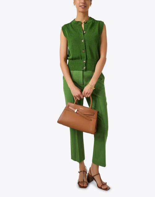 Veronica Beard's Stylish Green Flare Ankle Kean Crop Pants