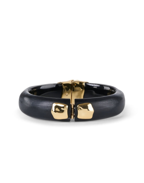 Stylish Black Lucite Material Hinge Bracelet for Fashion Lovers