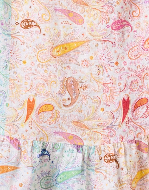 Leo Linen Shirt Dress with Multicolor Paisley Print