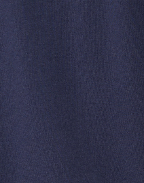 Georgia Navy Cotton Modal Ruffled Neck Long Sleeve Women's Blouse for Daily Wear