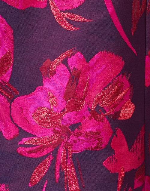 Stylish Ronette Pink Floral Pattern Silk Jacket for Women