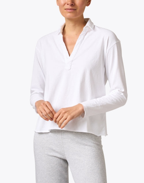 Soft White Popover Henley Top by Patrick - A Seasonless Wardrobe Staple