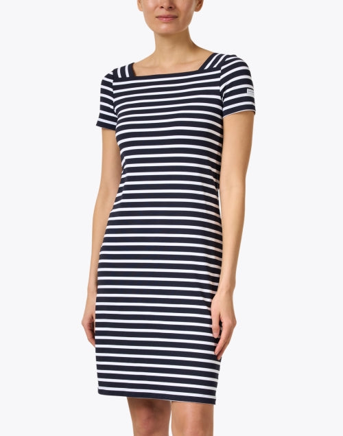 Fashionable Tolede Square Neck Women's Striped Dress for Spring
