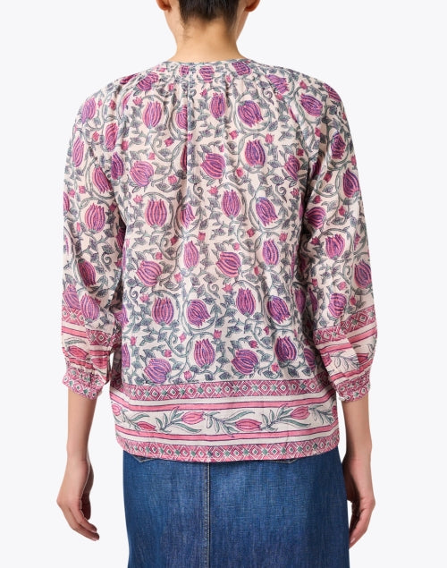 Courtney Women's Fashionable Tulip Patterned Button - Down Blouse