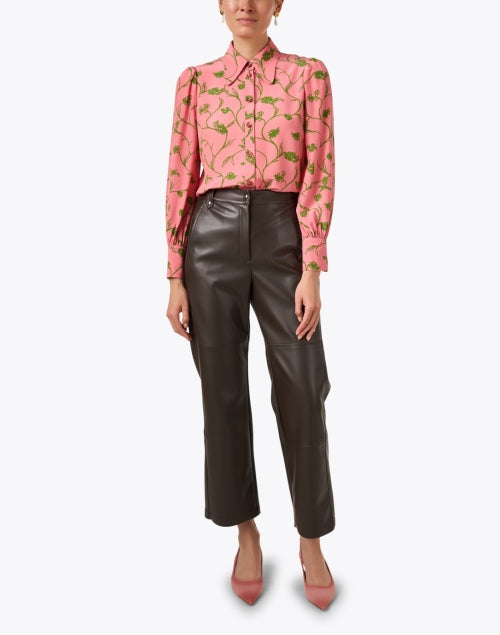 Stylish Sonya Blouse with Pink Floral Print and Puffed Sleeves