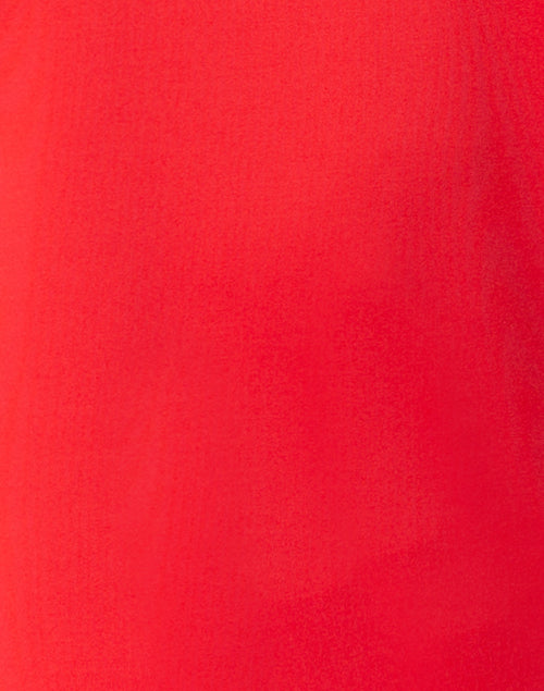Bright Red Stretch Ruffle V-Neck Slim-Fit Top for Spring