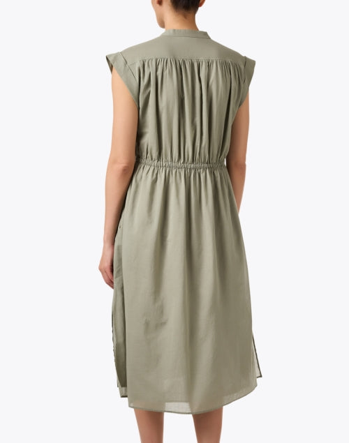 Elegant Green Cotton Women's Dress for Workweek