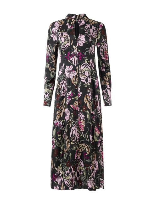 Elegant Pink Floral Print Twine Maxi Dress for Sophisticated Outings