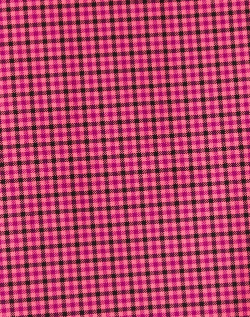 Stylish Pink Plaid Cropped Button-Front Luxury Jacket