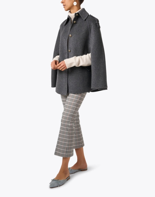 Leo Plaid Pattern Cropped Flare Style Women's Trousers