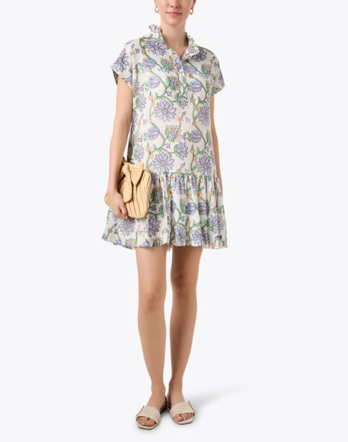 Oliphant's Presidio Mini Dress with Stunning Purple and Gold Floral Print