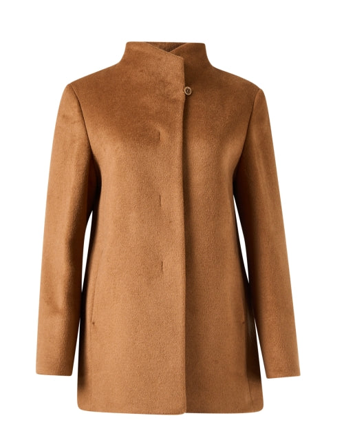 Luxurious Cinzia Rocca Icons Camel Wool Straight - Silhouette Coat